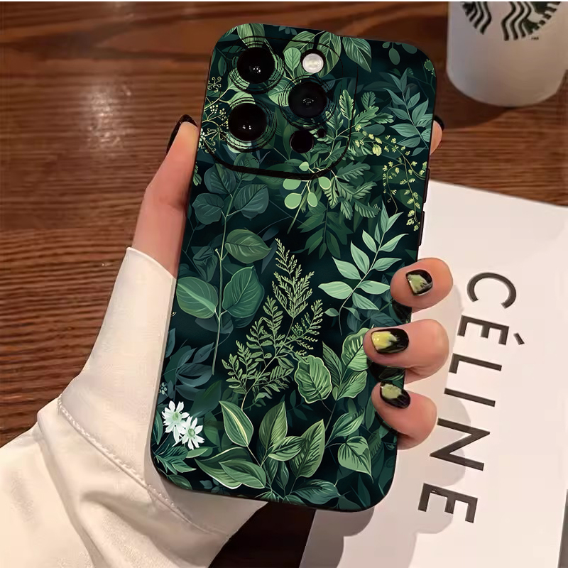 Samsung Galaxy A55 - Palmiye Ağacı Yaprağı Çiçek Desenli Telefon