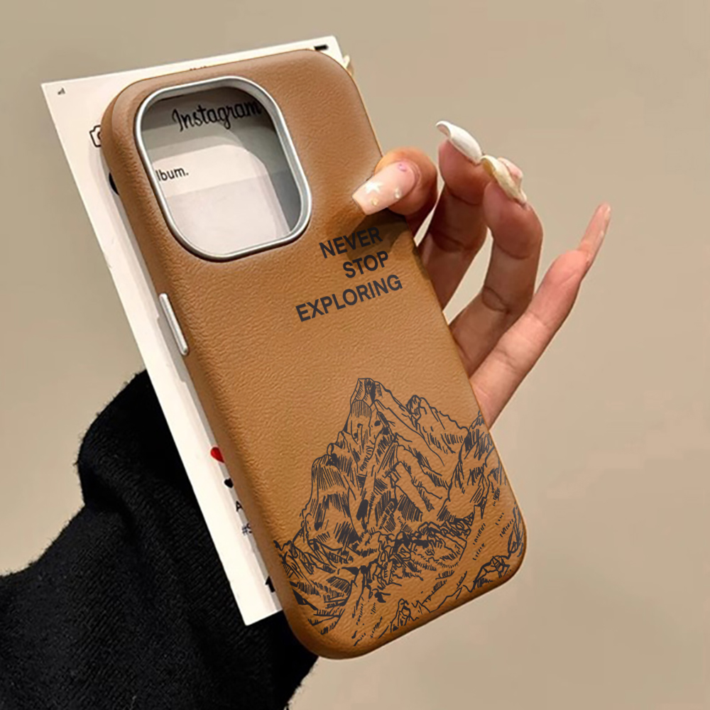 Samsung Galaxy A55 - Lüks Dağ Desenli Sade Kılıf Samsung